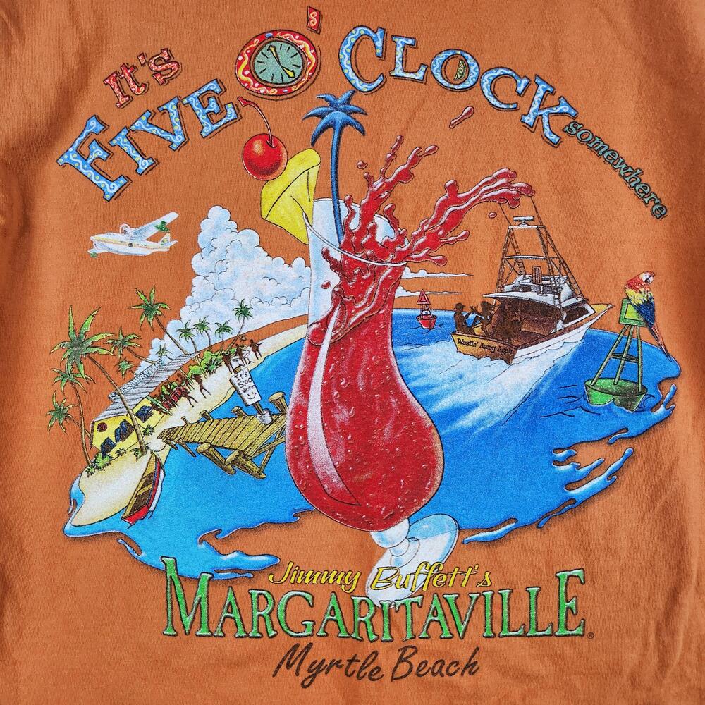 Vintage Margaritaville Shirt Mens Medium Its Five OClock Somewhere Myrtle Beach